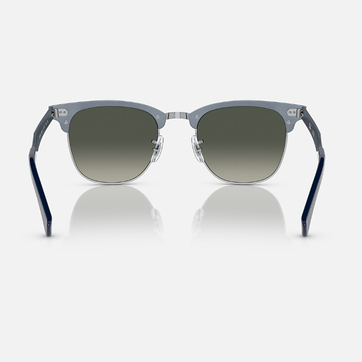 Ray Ban Women Square Frame Matte Blue On Silver Sunglasses
