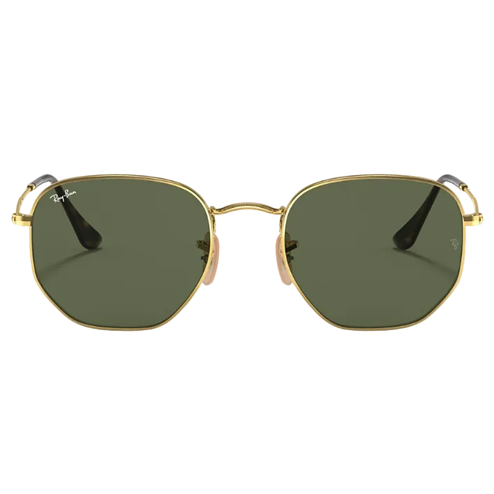 Ray Ban Men Irregular Frame Polished Arista Gold Sunglasses