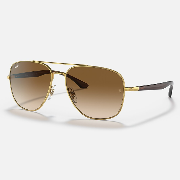 Ray Ban Men Square Frame Classic Gold Sunglasses