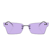 Ray Ban Men Irregular Frame Metallic Silver Sunglasses