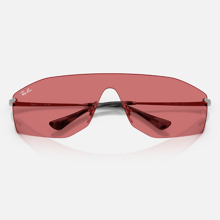 Ray Ban Men Irregular Frame Polished Shiny Gunmetal Sunglasses