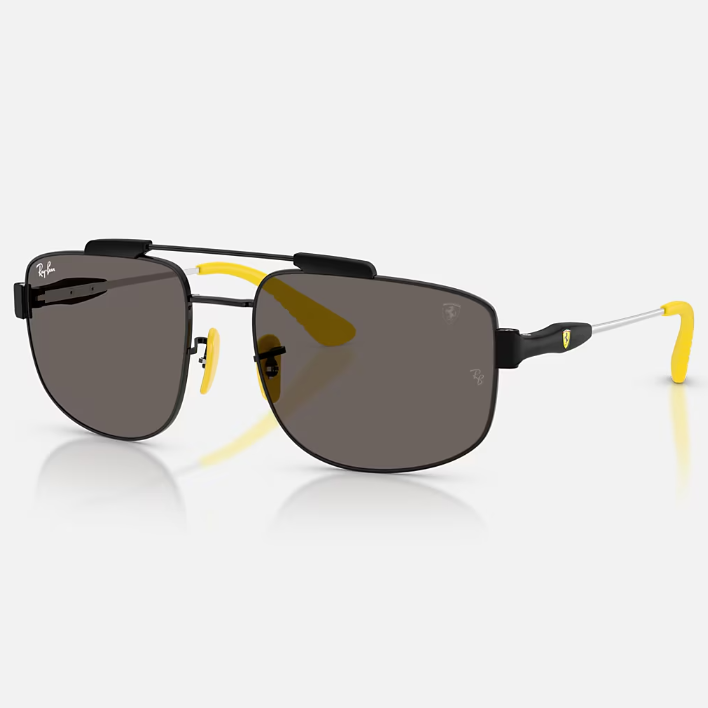 Ray Ban Men Square Frame Falcon Black Sunglasses