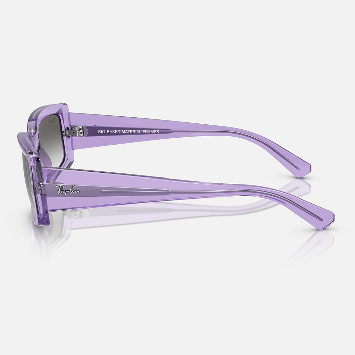 Ray Ban Women Pillow Frame Polished Transparent Violet Sunglasses