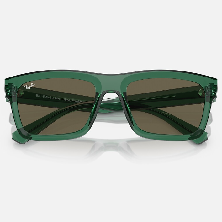 Ray Ban Men Rectangle Frame Transparent Green Sunglasses
