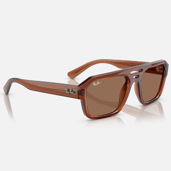 Ray Ban Men Irregular Frame Espresso Brown Sunglasses