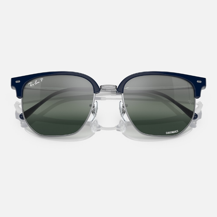 Ray Ban Men Irregular Frame  Polished Blue On Silver Sunglasses