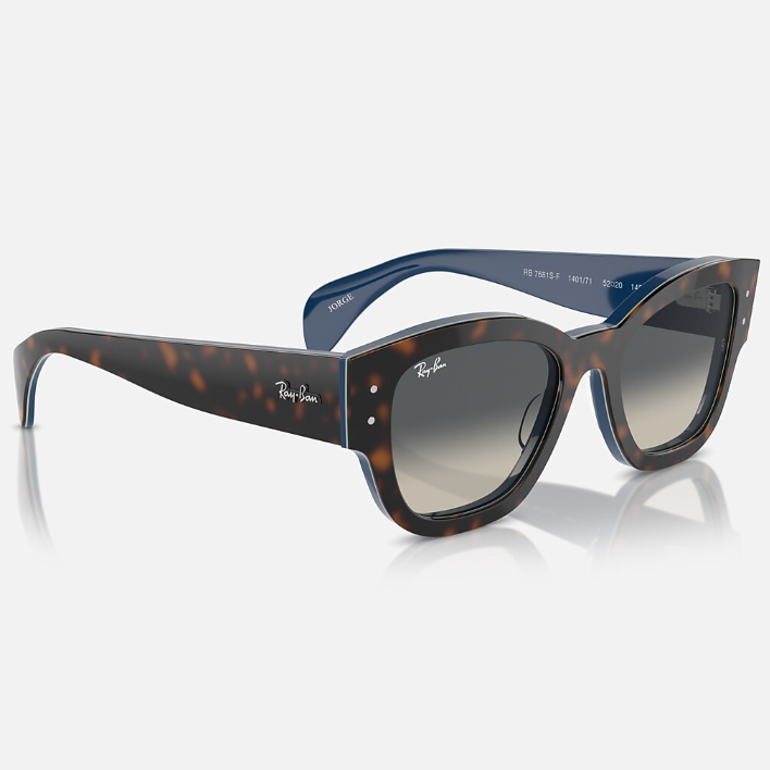 Ray Ban Men Square Frame Havana Grey On Blue Sunglasses