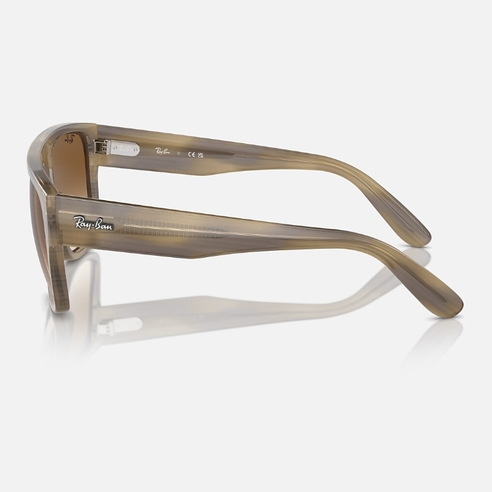Ray Ban Men Pillow Frame Polished Striped Green Sunglasses