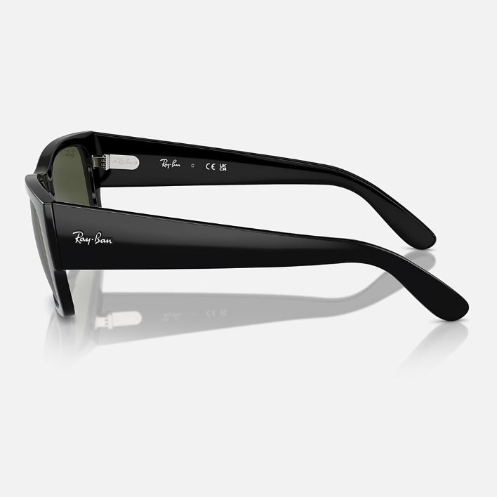 Ray Ban Women Rectangle Frame Washed Black Sunglasses