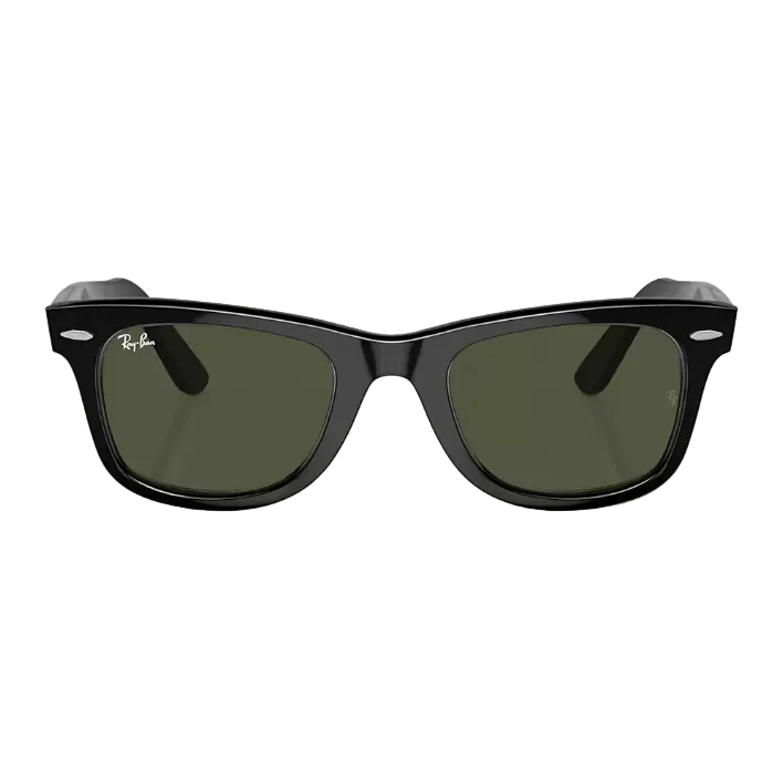 Ray Ban Men Square Frame Polished Black Sunglasses