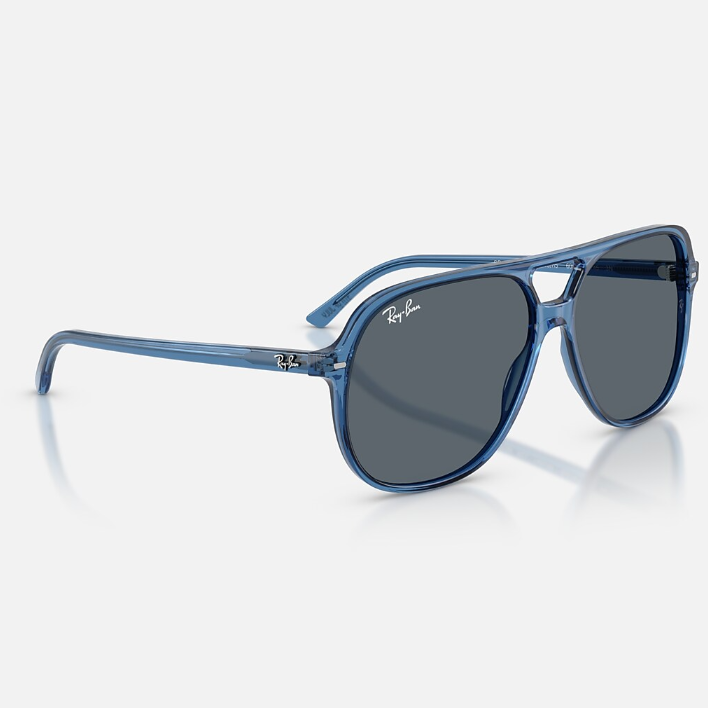 Ray Ban Men Square Frame Polished Blue Sunglasses