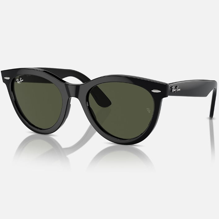 Ray Ban Men Round Faded Black Sunglasses