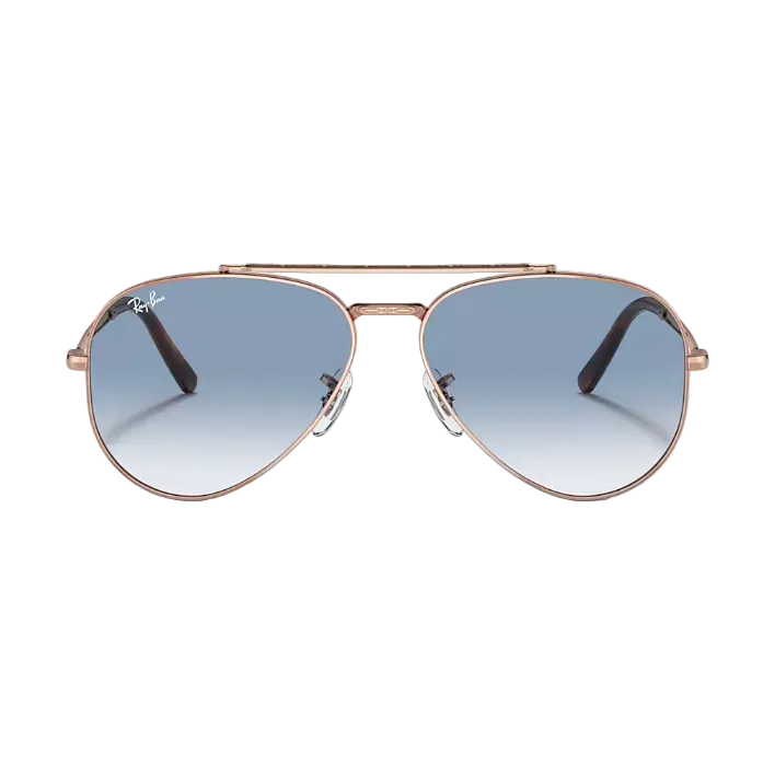 Ray Ban Women Pilot Frame Polished Rose Gold Sunglasses
