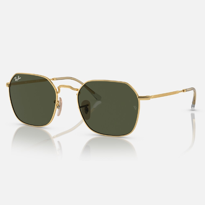 Ray Ban Women Irregular Frame Champagne Gold Sunglasses