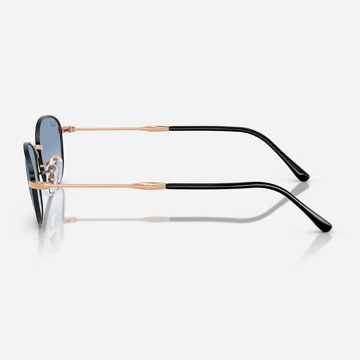 Ray Ban Women Irregular Frame Polished Black On Rosegold Sunglasses