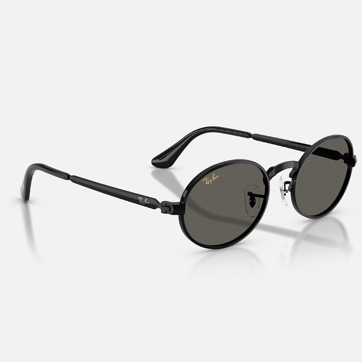 Ray Ban Men Oval Frame Coal Black Sunglasses