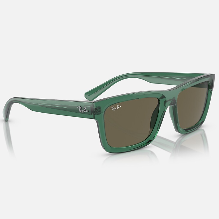 Ray Ban Men Rectangle Frame Transparent Green Sunglasses