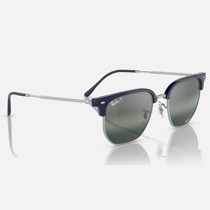 Ray Ban Men Irregular Frame  Polished Blue On Silver Sunglasses