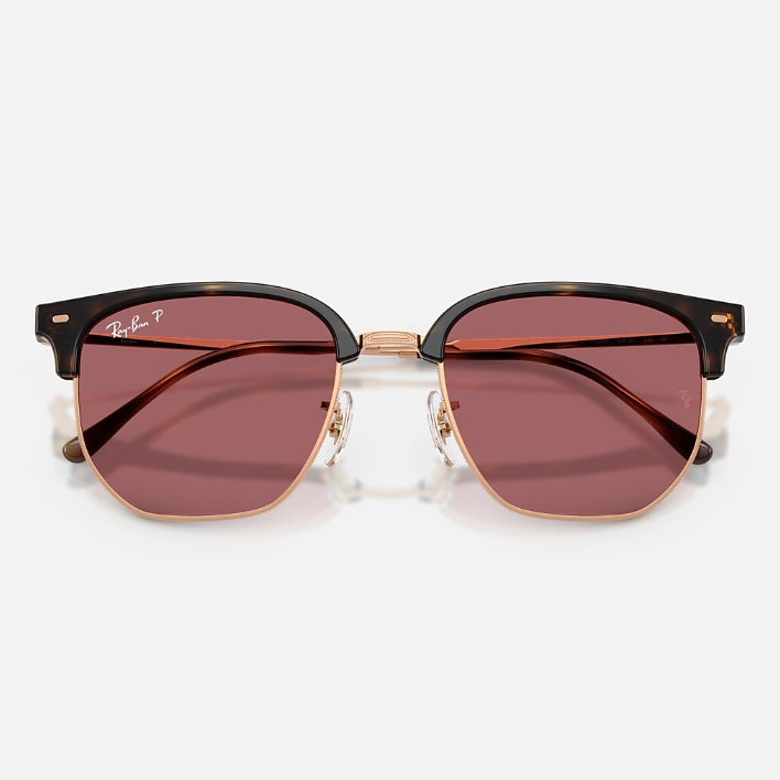 Ray Ban Women Irregular Frame Havana On Rose Gold Sunglasses