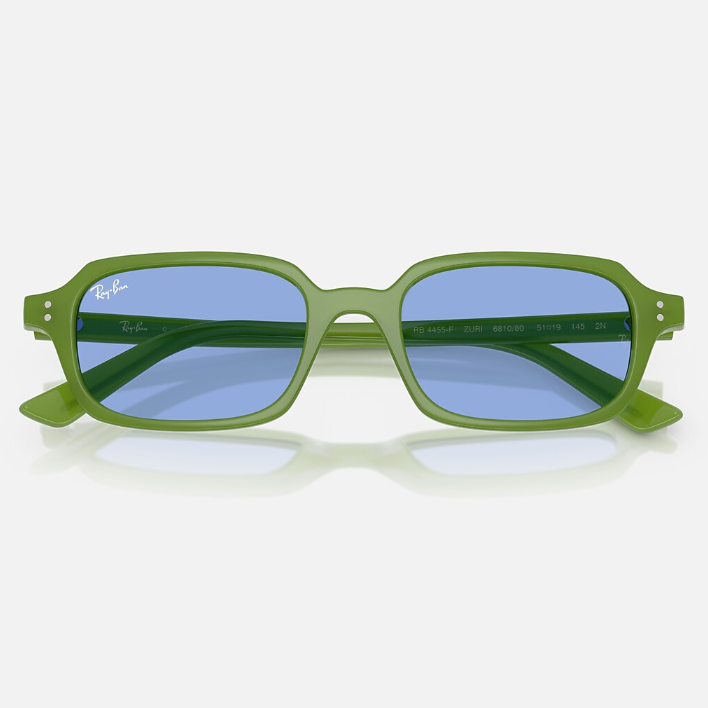 Ray Ban Women Pillow Frame  Polished Cloudy Jungle Green Sunglasses