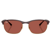 Ray Ban Men Square Frame Matte Sand Violet Sunglasses