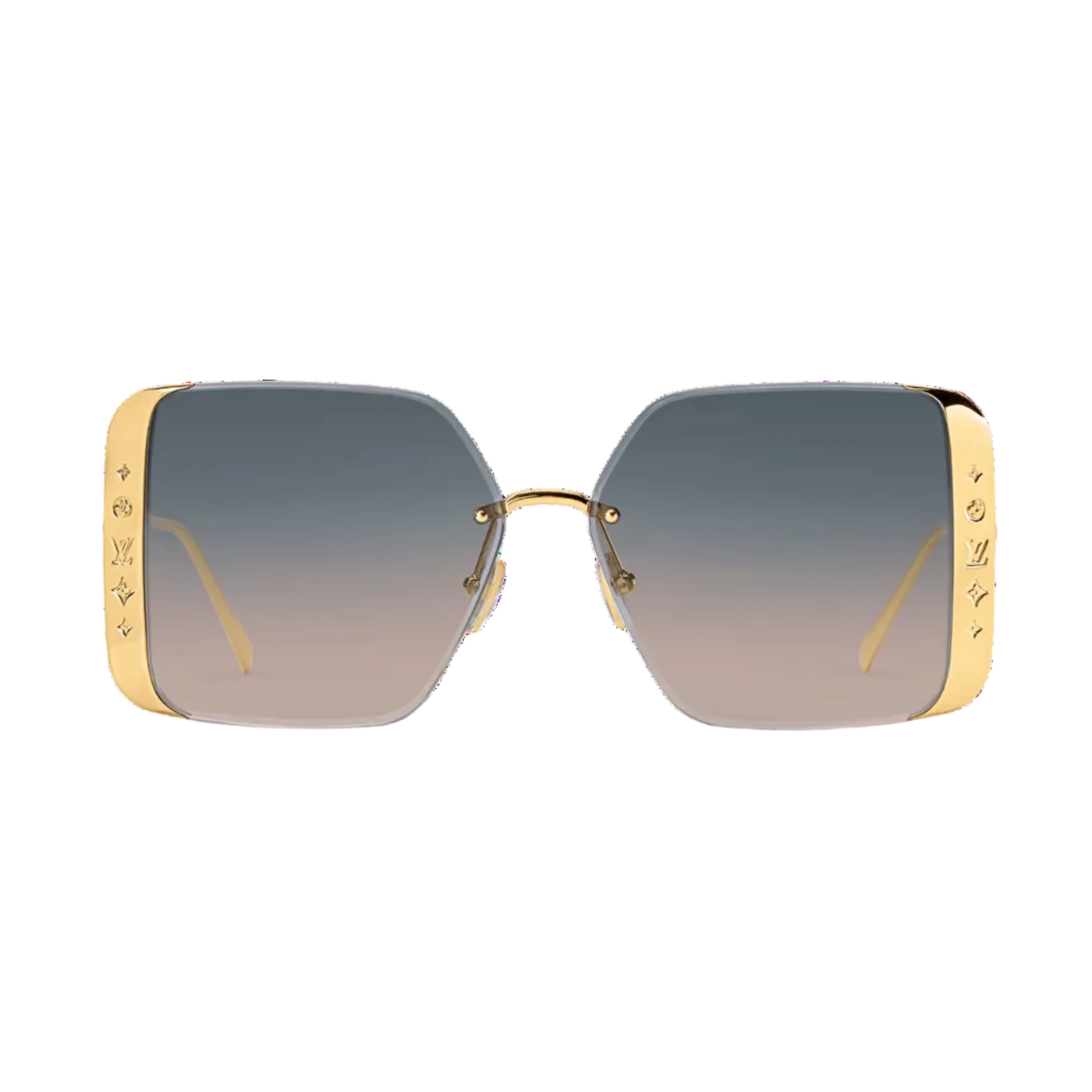 Louis Vuitton Women Square Frame Satin Gold Sunglasses