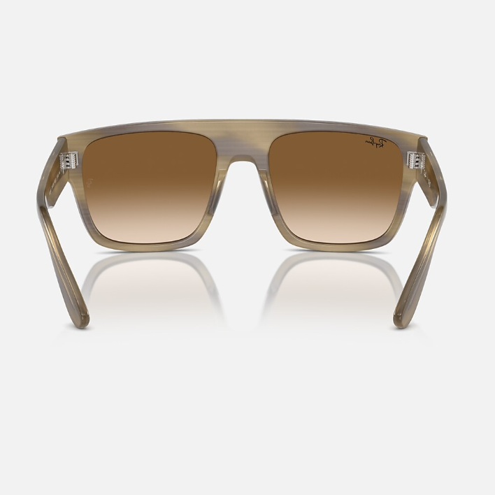 Ray Ban Men Pillow Frame Polished Striped Green Sunglasses