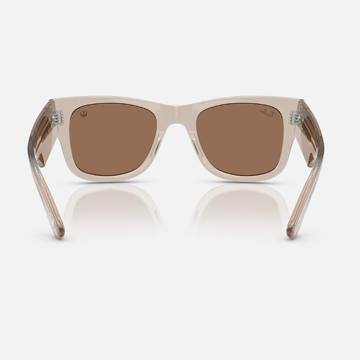 Ray Ban Women Square Frame Transparent Light Brown Sunglasses
