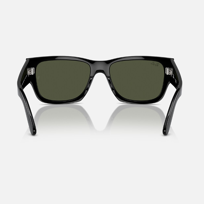 Ray Ban Women Rectangle Frame Washed Black Sunglasses