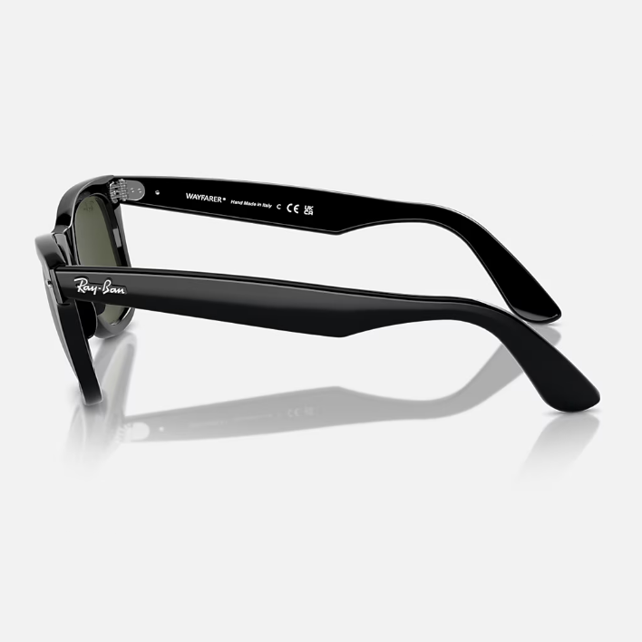 Ray Ban Men Square Frame Polished Black Sunglasses