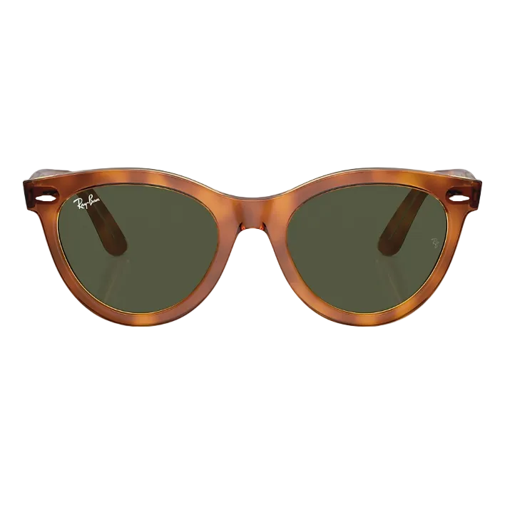 Ray Ban Men Round Frame Brown Sunglasses