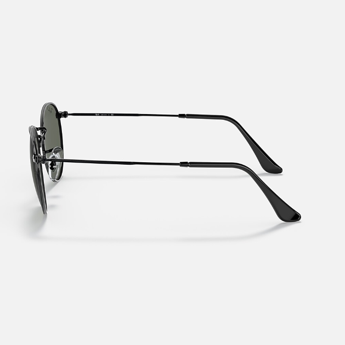 Ray Ban Men Round Frame Caviar Black Sunglasses
