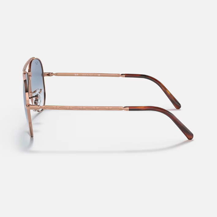 Ray Ban Women Pilot Frame Polished Rose Gold Sunglasses