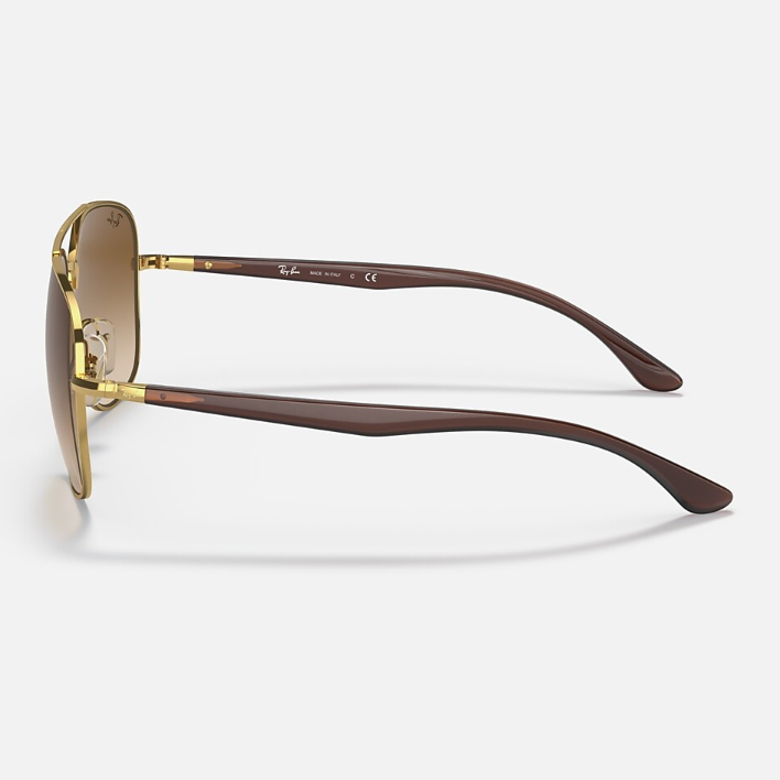 Ray Ban Men Square Frame Classic Gold Sunglasses