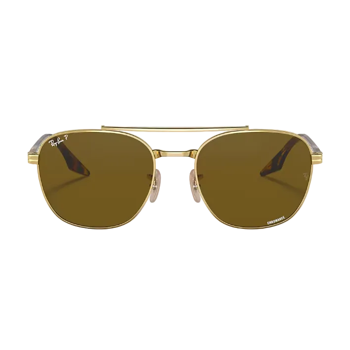 Ray Ban Men Square Frame Classic Gold Sunglasses