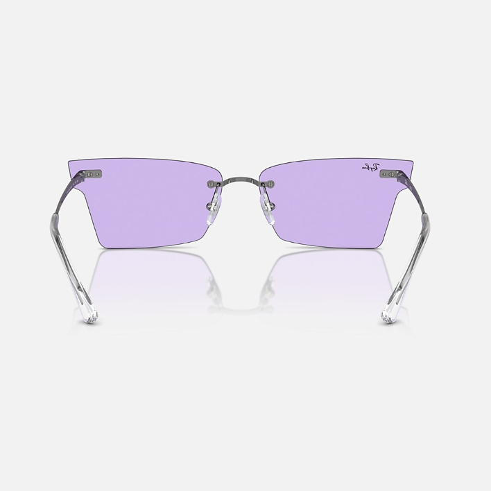 Ray Ban Men Irregular Frame Metallic Silver Sunglasses