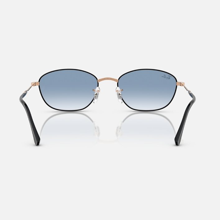 Ray Ban Women Irregular Frame Polished Black On Rosegold Sunglasses