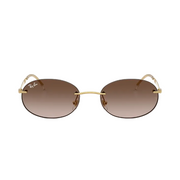 Ray Ban Men Oval Frame Glitter Gold Sunglasses