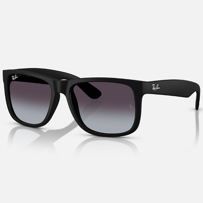 Ray Ban Men Square Frame Matte Rubber Black Sunglasses