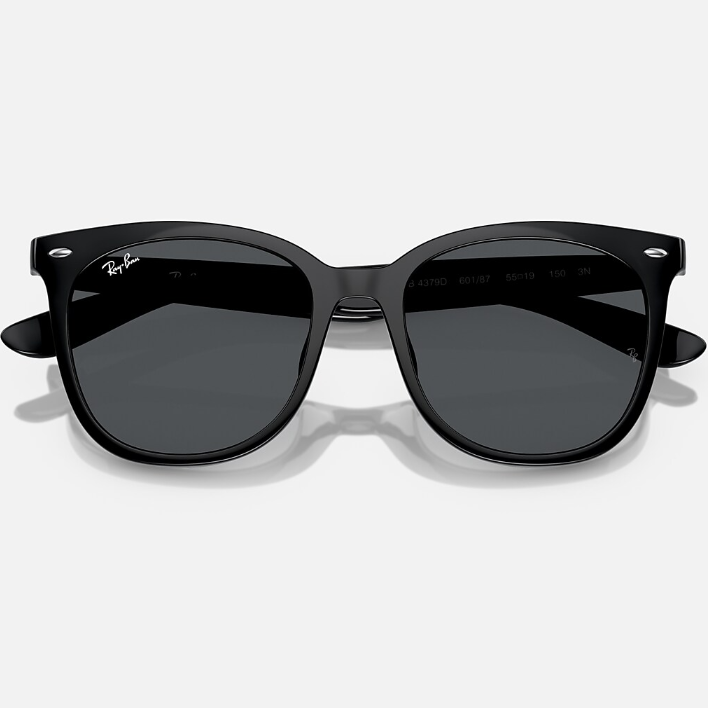 Ray Ban Women Square Frame Soot Black Sunglasses