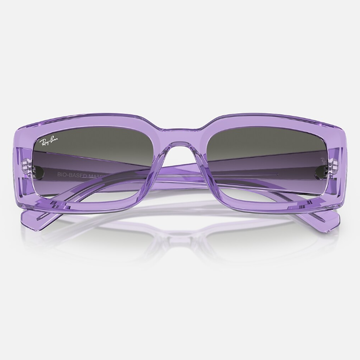 Ray Ban Women Pillow Frame Polished Transparent Violet Sunglasses