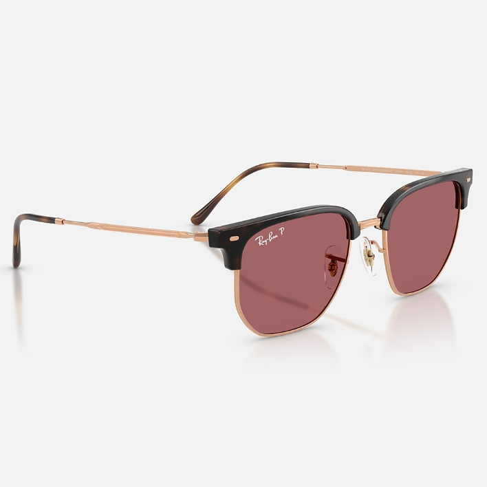 Ray Ban Women Irregular Frame Havana On Rose Gold Sunglasses