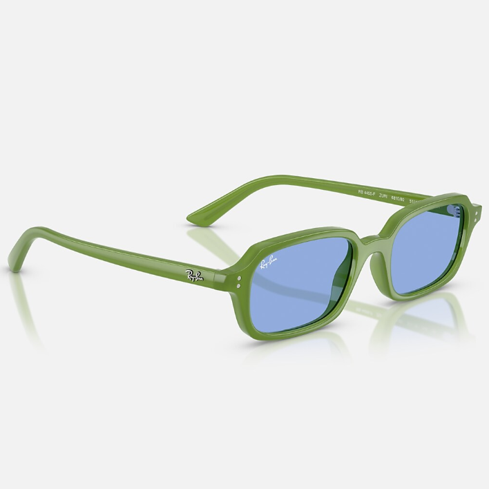 Ray Ban Women Pillow Frame  Polished Cloudy Jungle Green Sunglasses