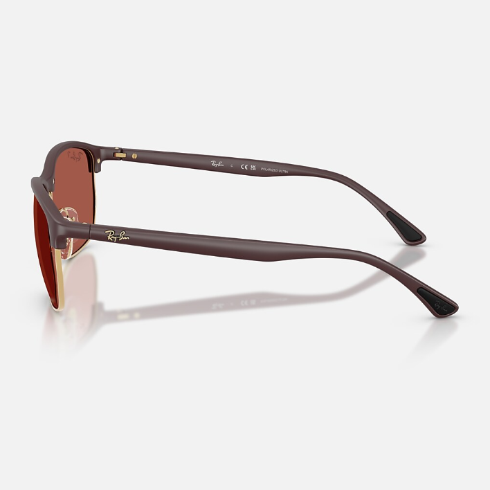 Ray Ban Men Square Frame Matte Sand Violet Sunglasses