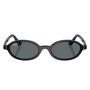 Ray Ban Men Oval Frame Polished Black Sunglasses