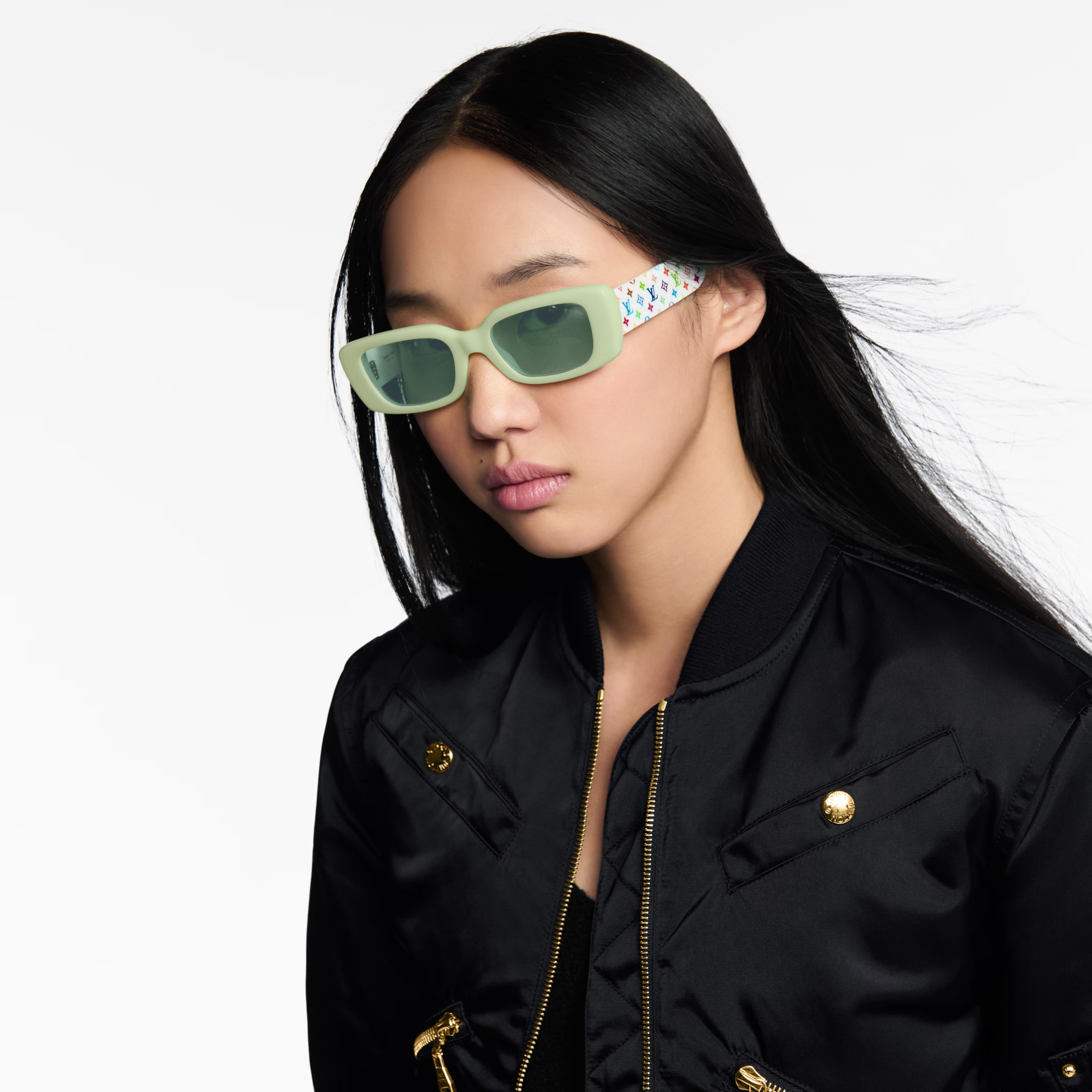 Louis Vuitton Women Cat Eye Frame Green Sunglasses