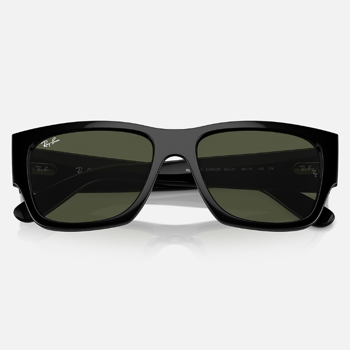 Ray Ban Women Rectangle Frame Washed Black Sunglasses