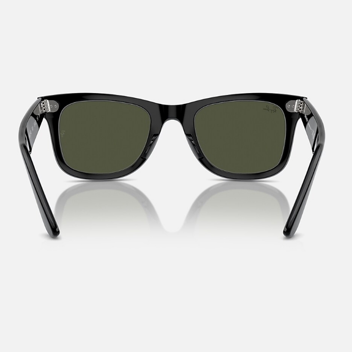 Ray Ban Men Square Frame Polished Black Sunglasses