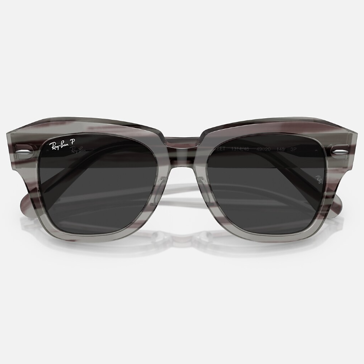 Ray Ban Men Square Frame Grey Sunglasses