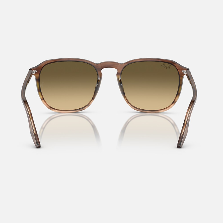 Ray Ban Women Square Frame Striped Brown & Green Sunglasses